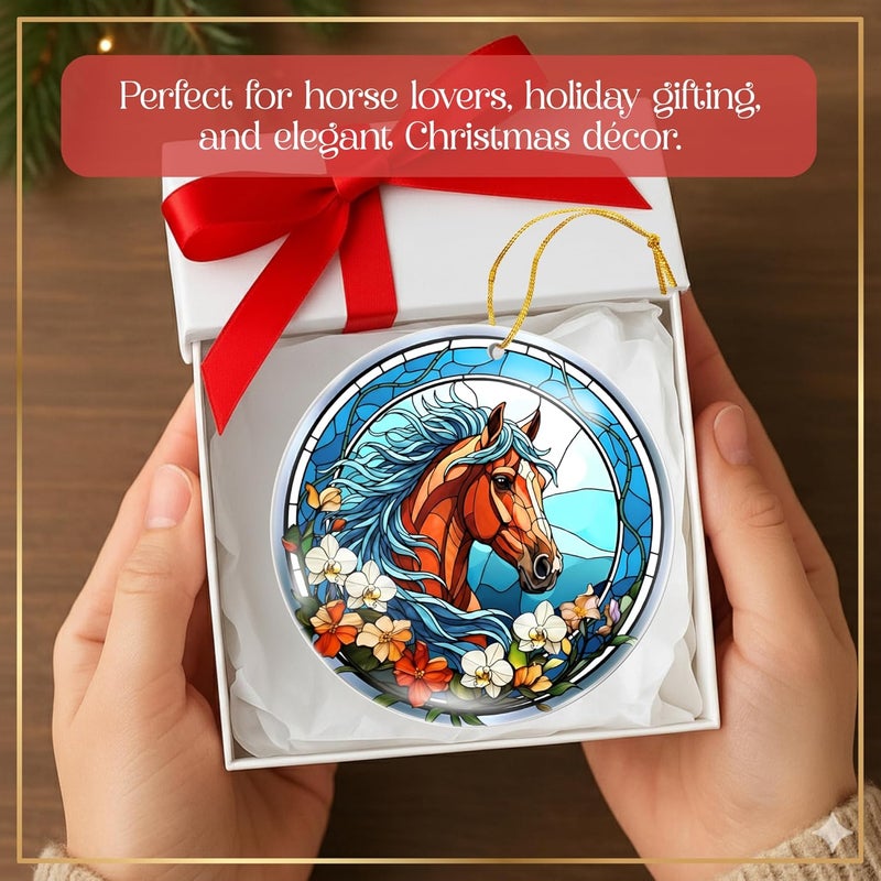 Hutato Horse Christmas Ornament - Horse Decor for Home, Handmade Christmas Tree Ornament, Acrylic Hanging Decoration, Holiday Keepsake, Gifts for Horses Lovers Girls, Bestfriend, Animal Lovers - Image 3